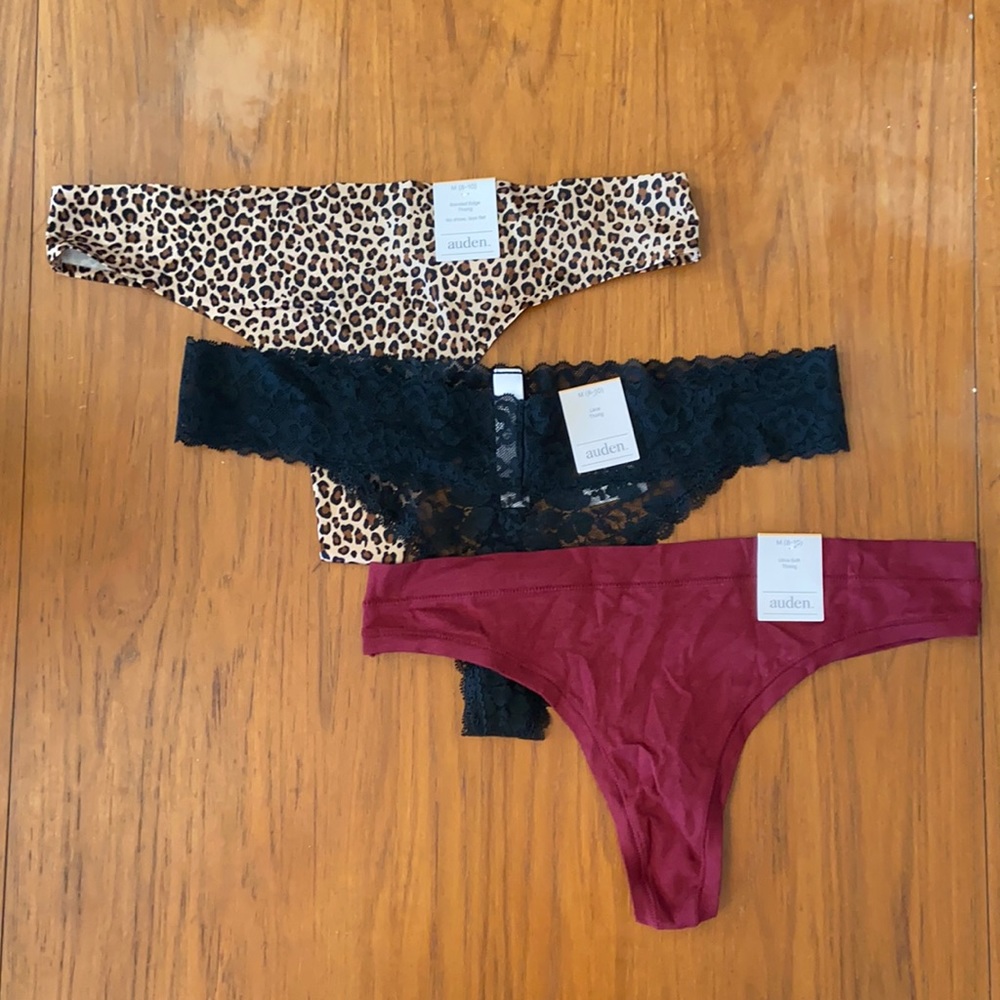 BUNDLE: 3 Assorted Auden Thong Underwear NWT Sz M